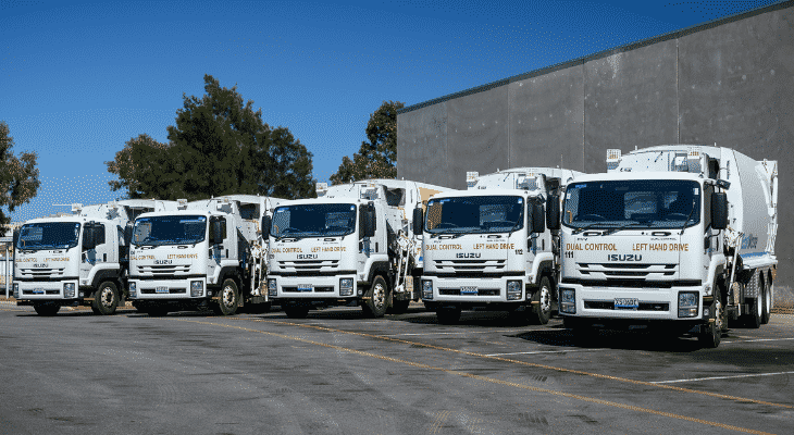 fleet of isuzu trucks